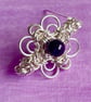 Sterling Silver Chainmaille Amethyst Ladies Brooch - Image 5