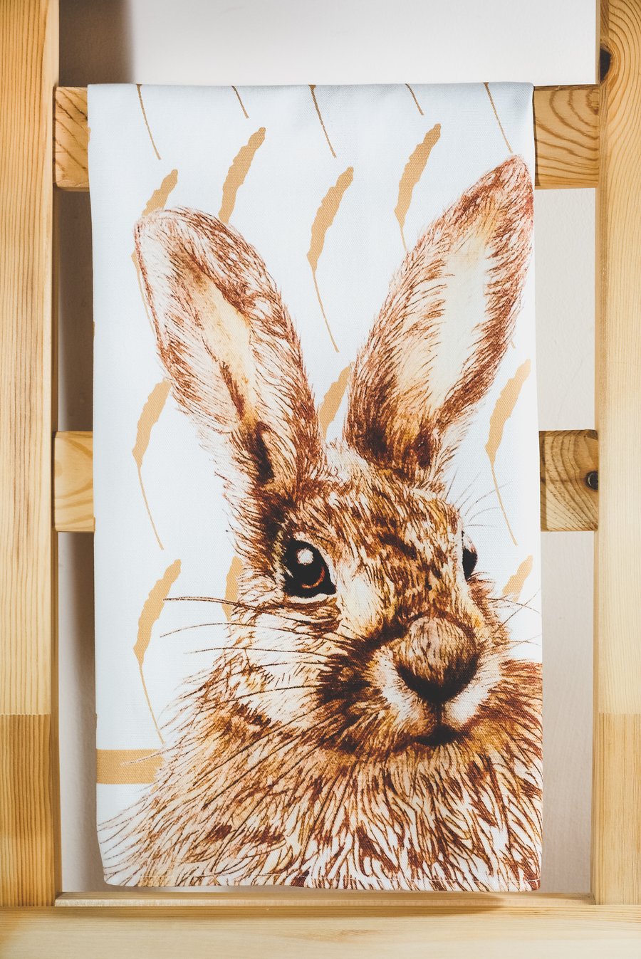 The Curious Hare Tea Towel