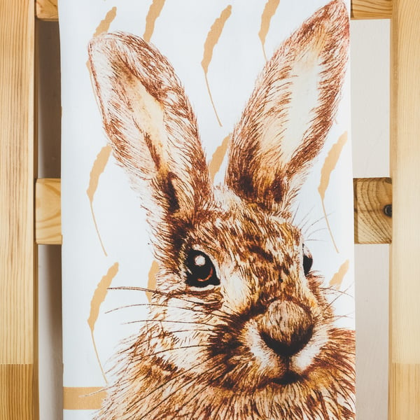 The Curious Hare Tea Towel