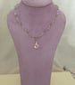 Linked Beaded Necklace with Cut Glass Flower Centrepiece - Image 2