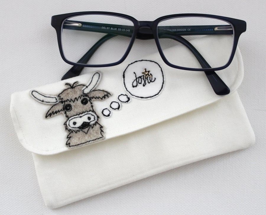 Glasses Case with a Highland Cow - Personalisable