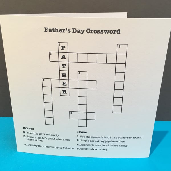 Father's Day Crossword Card