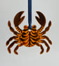 Amber mirrored acrylic crab decoration