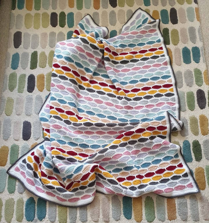 Modern Vintage Hues Crochet Blanket