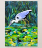 Bird art print Heron acrylic painting  - Image 4