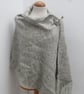 Large Light Grey Alpaca Handwoven Wrap, Shawl - Image 1