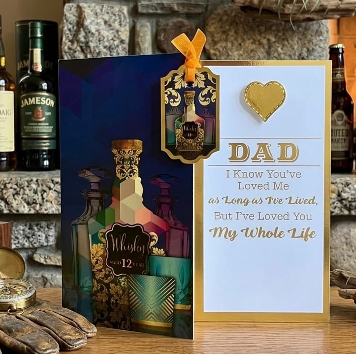 Father's Day or Birthday Card for Dad. Card for a Whisky Loving Dad.