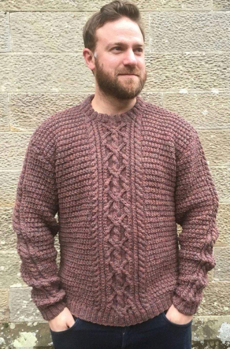 Made To Order, Knitted Wool Blend, Cable Knit Sweater-Size And Colour Selection