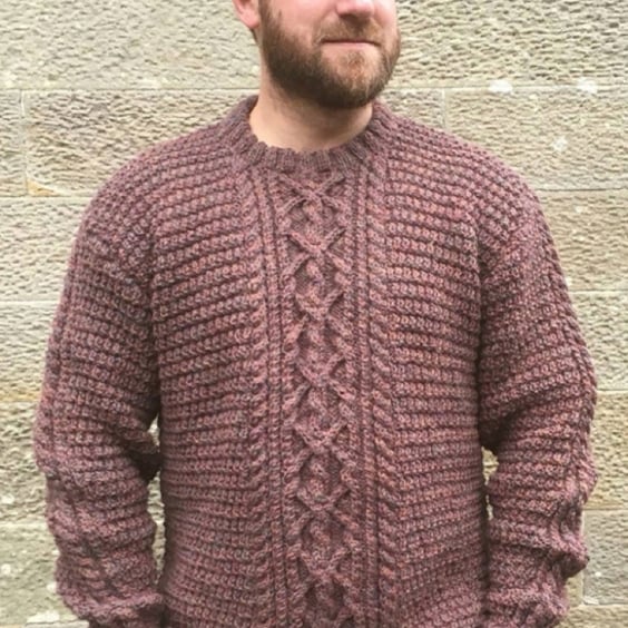 Made To Order, Knitted Wool Blend, Cable Knit Sweater-Size And Colour Selection