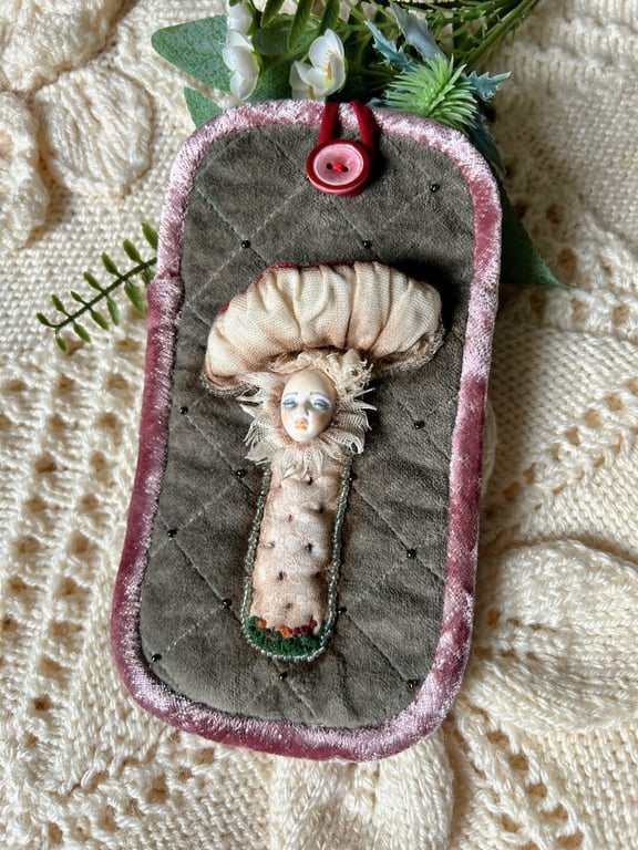 Mushroom Toadstool Glasses Case Handmade Embroidered Glasses Pouch