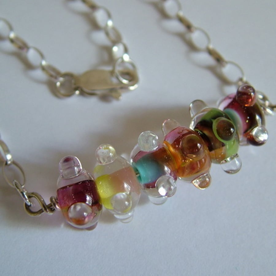 SALE - HALF PRICE - RAINBOW PETITE NECKLACE - FREE UK  SHIPPING