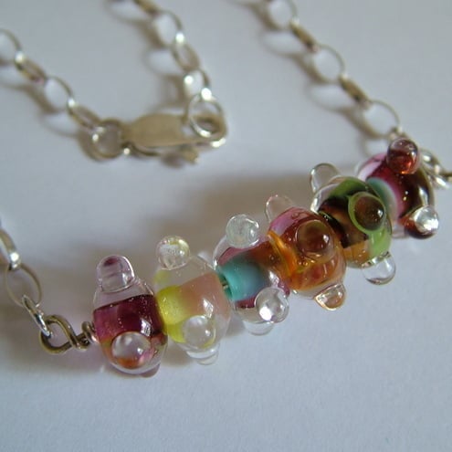 SALE - HALF PRICE - RAINBOW PETITE NECKLACE - FREE UK  SHIPPING