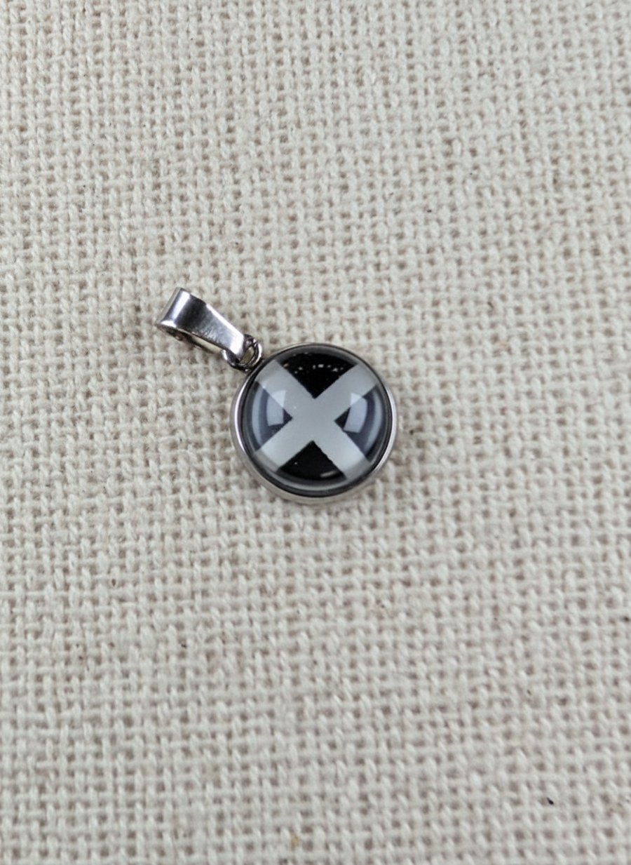 Cornwall Flag Pendant - Small Glass Finished Charm - Cornish Flag