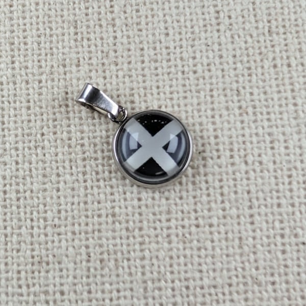 Cornwall Flag Pendant - Small Glass Finished Charm - Cornish Flag