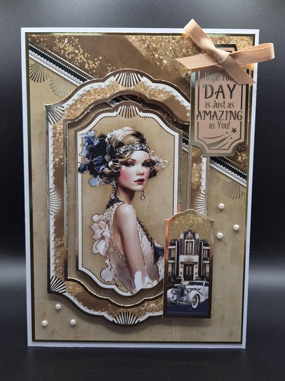Hope Your Day Is Just as Amazing as You! Vintage Glamour Greeting Card