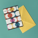 Retro Circles Happy Birthday Card