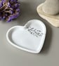 White Heart Shaped Tray with Silver Leaf and Rose Quartz - Image 7