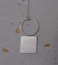 Recycled sterling silver wire lariat style necklace - geometric jewellery  - Image 5