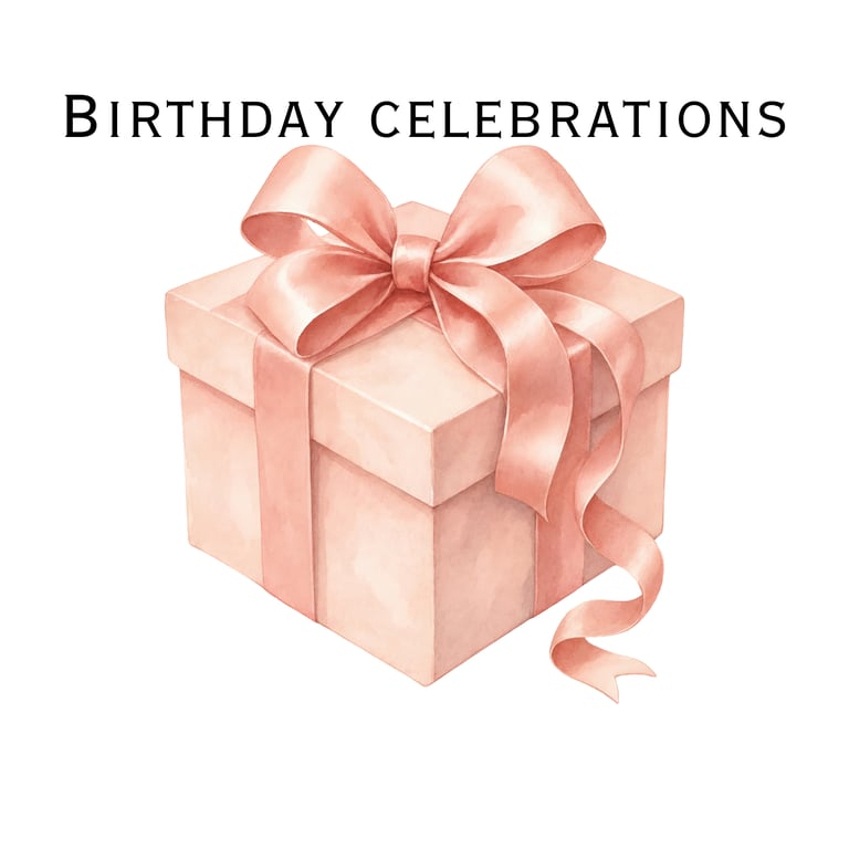 Pink Birthday Cards - personalised or standard print