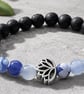 Blue Fire Agate & Lava Stone Men's Bracelet - Image 2
