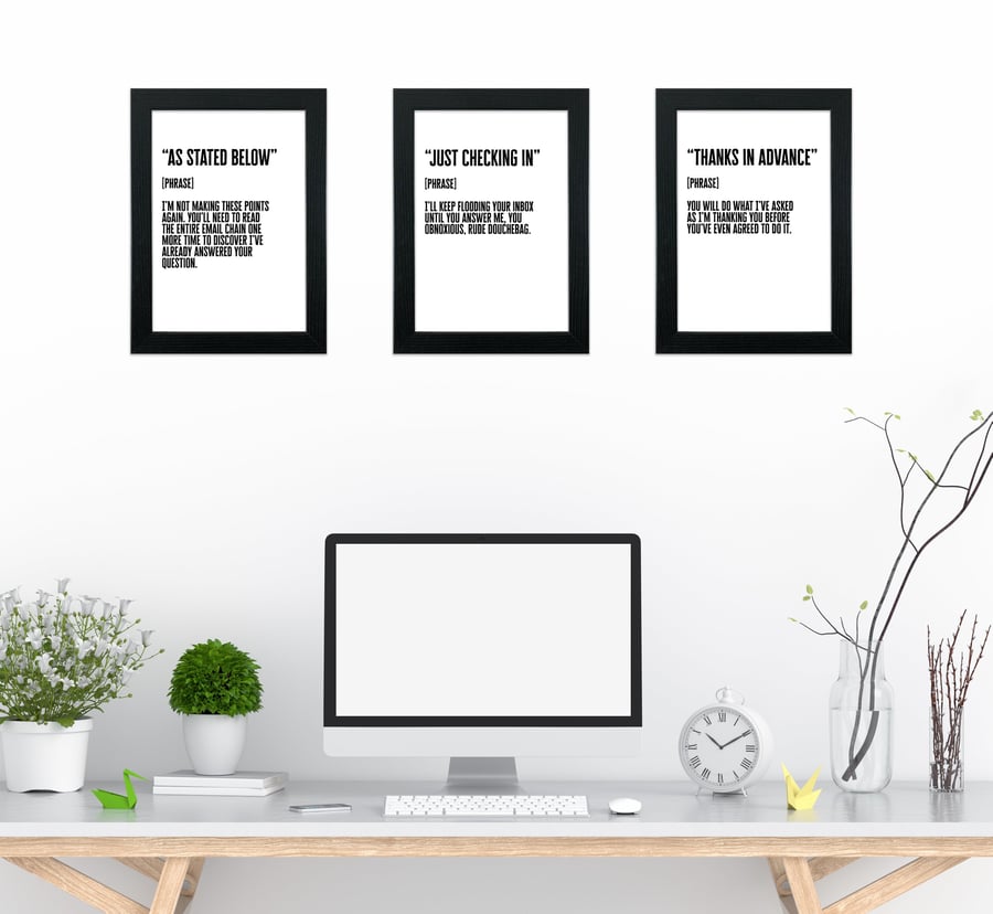 Funny honest email phrases office prints