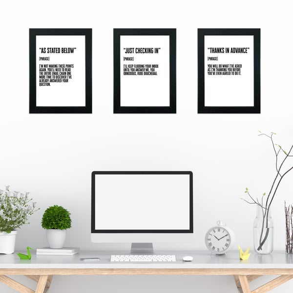 Funny honest email phrases office prints