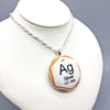 Periodic Table - Silver - fabric button pendant chemical element science geek