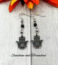 Obsidian and Electroplated Hematite Earrings - Handmade - Drop Earrings