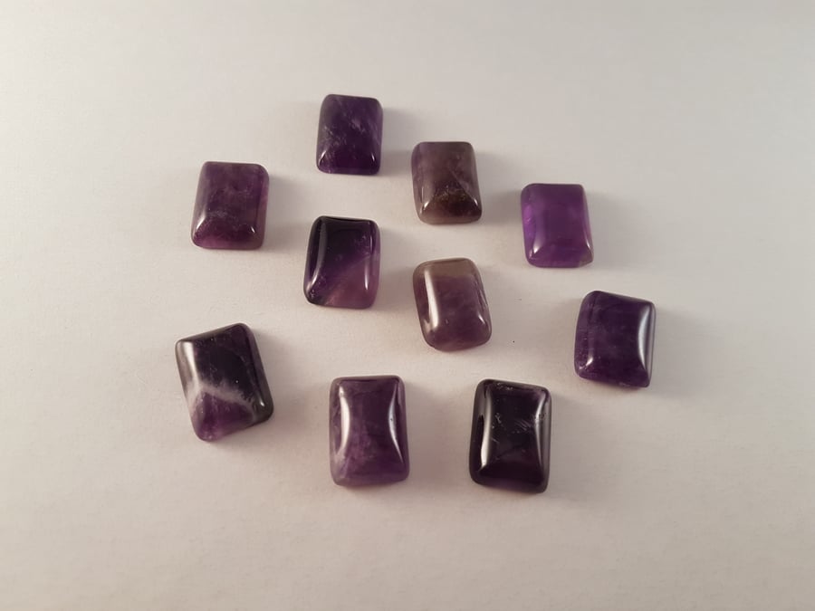 natural Amethyst 18 x 13mm Oblong Cabochon