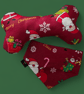 Christmas personalised dog bandana with matching toy bone size S