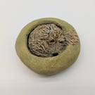 Yorkshire Pudding Cockerpoo Mini Sculpture - green bed