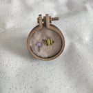 Hand stitched bumble bee badge
