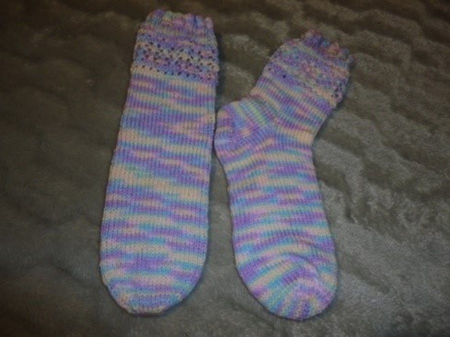Ladies Candy Floss Double Knit socks - Size 4.5-7.5