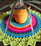 large, bright, crochet doily, mandala table mat - Image 5