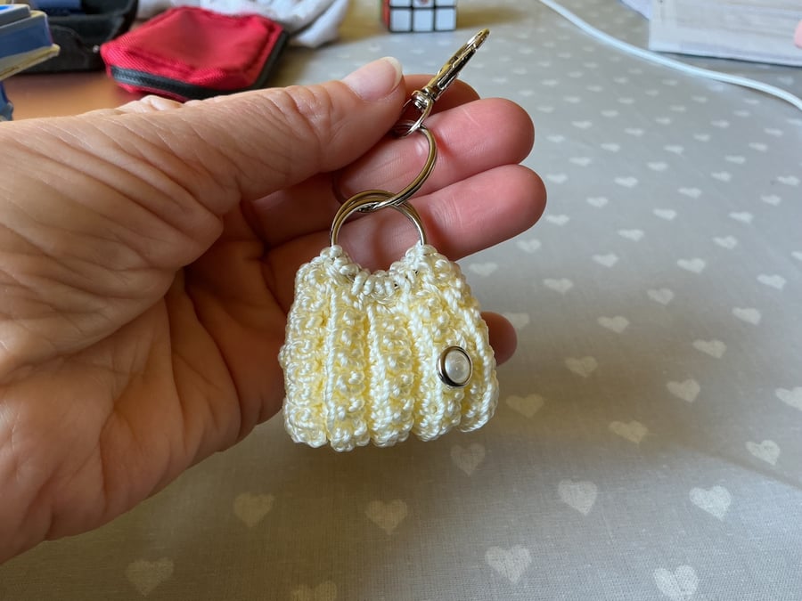 Crochet Bag Charm Keyring
