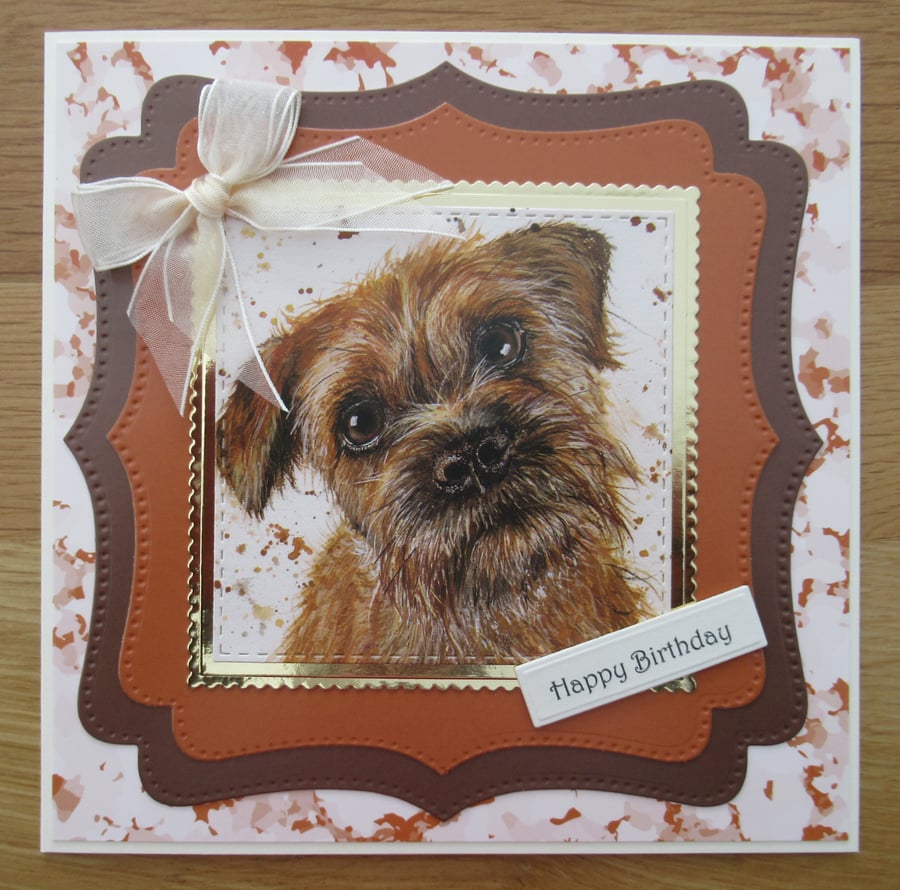 Border Terrier - 7x7" Birthday Card