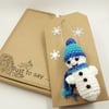 Card with Crochet Snowman Decoration 