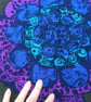Groovy Purple Blue Saini Salonen SIPULI BORAS 60s 70s Vintage Fabric Lampshade - Image 2