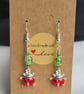 Cute Ladybird Earrings - Green Tones