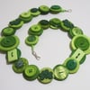 Lime and Green button necklace