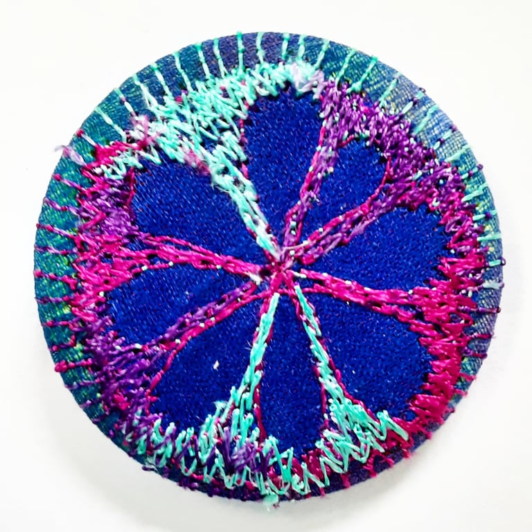 38mm Hand Dyed Fabric Badge 