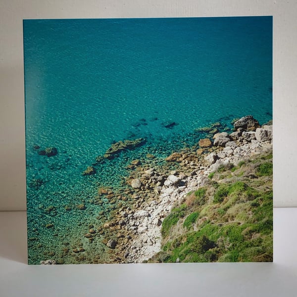 CORFU BLUE-BLANK GREETINGS CARD