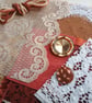 Pumpkin Spice Latte Slow Stitching Kit - vintage lace reclaimed wool and velvet