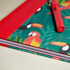 A5 Quarter-bound Hardback Notebook with decorative parrot cover