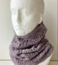 Cowl, Snood, Neckwarmer, Handspun, Knitted, Supersoft, Lacy, Grey, Merino Wool - Image 2