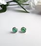 GREEN ONYX Stud Earrings Sterling Silver or 14K Gold Filled July Birthstone - Image 4
