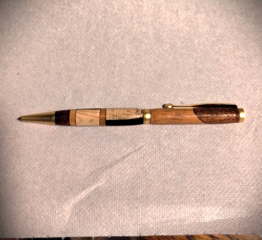 wooden pen with ballpoint