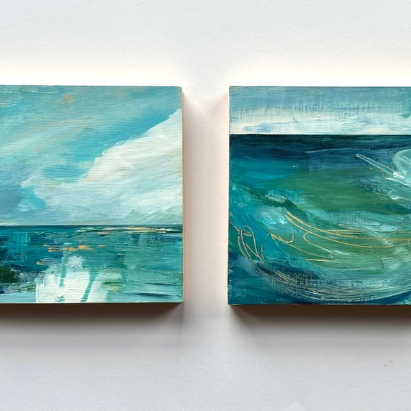 Mini original abstract seascape