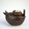 Ceramic wren teapot, pourer
