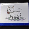West Highland Terrier Rose Card 